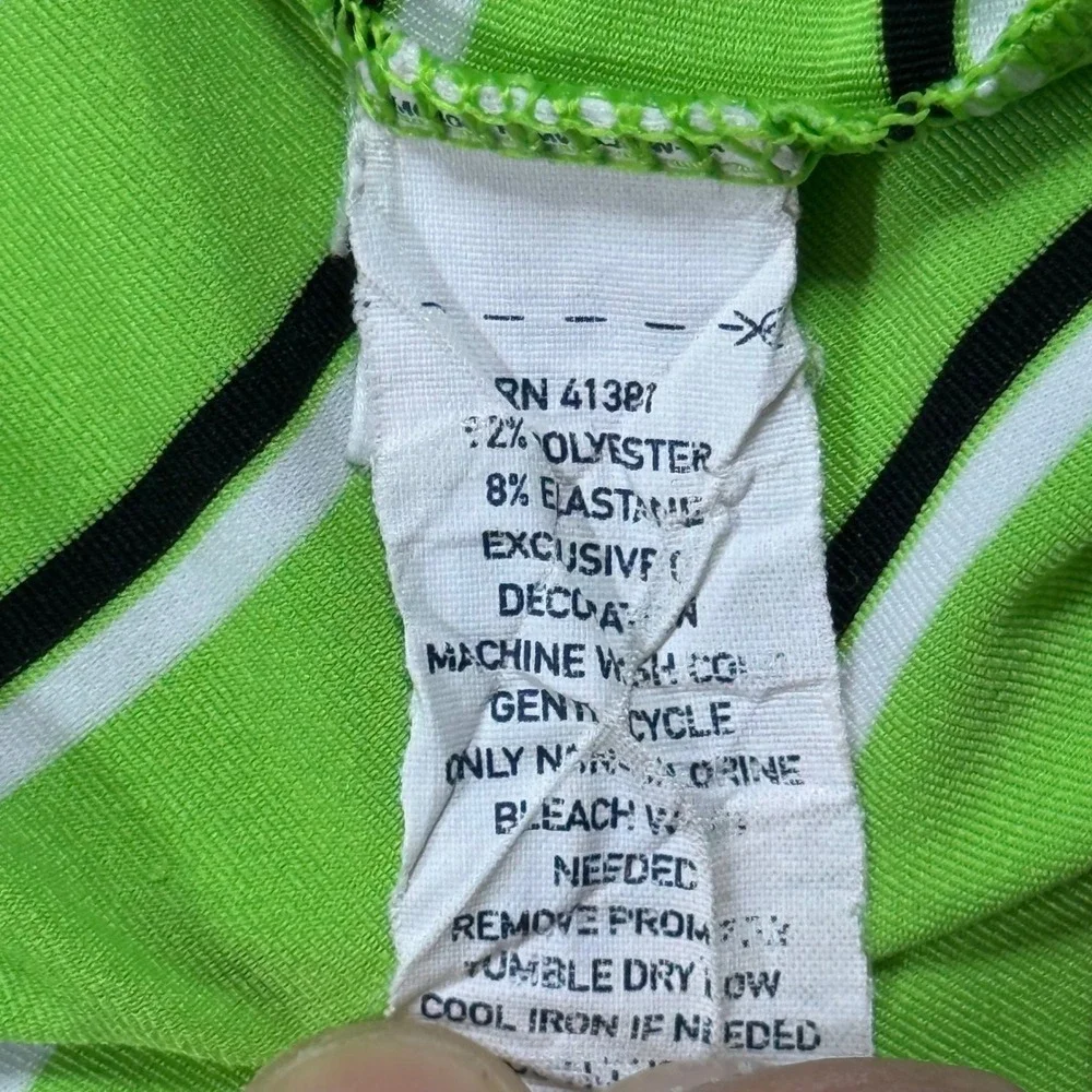 Polo Ralph Lauren Mens XL Lime Green Striped Performance Golf Polo Shirt